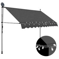 vidaXL Manual Retractable Awning with LED 118.1