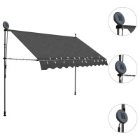 vidaXL Manual Retractable Awning with LED 118.1