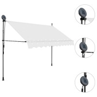 vidaXL Manual Retractable Awning with LED 118.1