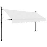 vidaXL Manual Retractable Awning with LED 157.5