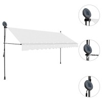 vidaXL Manual Retractable Awning with LED 157.5