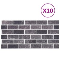 Vidaxl 3D Wall Panels With Black & Gray Brick Design 10 Pcs Eps