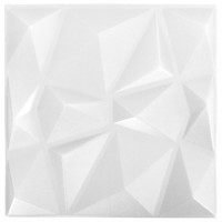 Vidaxl 3D Wall Panels 24 Pcs 19.7X19.7 Diamond White 64.6 Ft