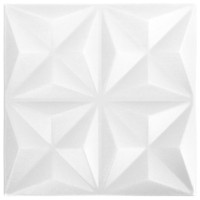 Vidaxl 3D Wall Panels 24 Pcs 19.7X19.7 Origami White 64.6 Ft