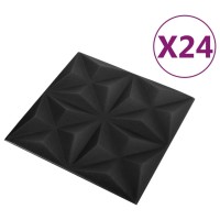 Vidaxl 3D Wall Panels 24 Pcs 19.7X19.7 Origami Black 64.6 Ft