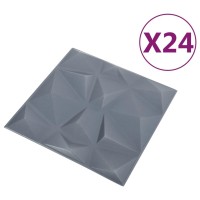 Vidaxl 3D Wall Panels 24 Pcs 19.7X19.7 Diamond Gray 64.6 Ft