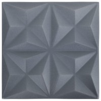 Vidaxl 3D Wall Panels 24 Pcs 19.7X19.7 Origami Gray 64.6 Ft