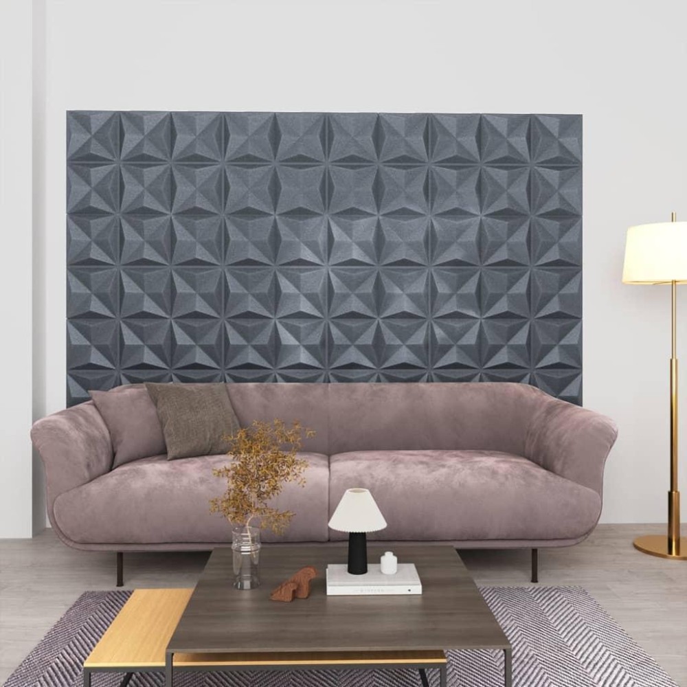 Vidaxl 3D Wall Panels 48 Pcs 19.7X19.7 Origami Gray 129.2 Ft