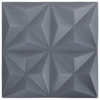 Vidaxl 3D Wall Panels 48 Pcs 19.7X19.7 Origami Gray 129.2 Ft