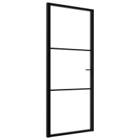 Vidaxl Interior Door Esg Glass And Aluminum 32.7X79.3 Black