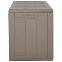 vidaXL Patio Storage Box 71.3 gal Brown PP Rattan