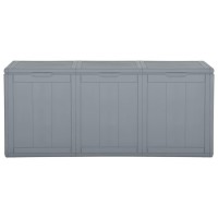 vidaXL Patio Storage Box 71.3 gal Gray PP Rattan