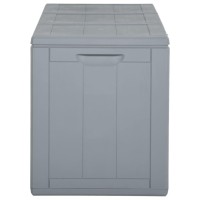 vidaXL Patio Storage Box 71.3 gal Gray PP Rattan