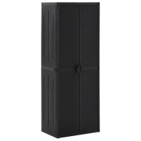 vidaXL Garden Storage Cabinet Black 25.6