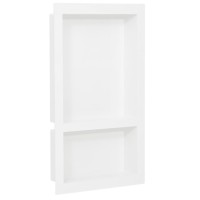 Vidaxl Shower Niche With 2 Compartments High Gloss White 16.1X27.2X3.5