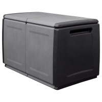 Vidaxl Patio Storage Box 37.8X20.9X22.4 60.8 Gal Dark Gray And Black