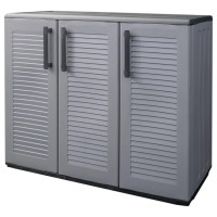 Vidaxl Garden Storage Cabinet Gray And Black 40.2X14.6X33.1 Pp