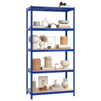 Vidaxl 5-Layer Storage Shelf Blue Steel&Engineered Wood