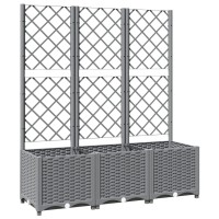 vidaXL Garden Planter with Trellis Light Gray 47.2