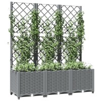 vidaXL Garden Planter with Trellis Light Gray 47.2