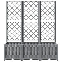 vidaXL Garden Planter with Trellis Light Gray 47.2