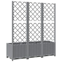 vidaXL Garden Planter with Trellis Light Gray 47.2