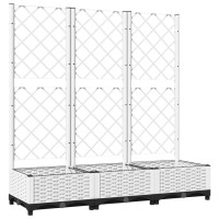 vidaXL Garden Planter with Trellis White 47.2