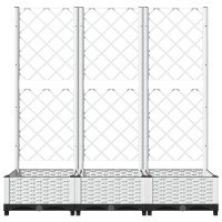 vidaXL Garden Planter with Trellis White 47.2