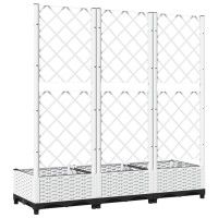 vidaXL Garden Planter with Trellis White 47.2