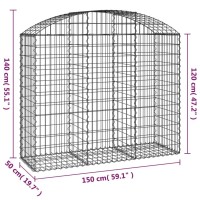 vidaXL Arched Gabion Basket 59.1