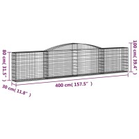 vidaXL Arched Gabion Basket 157.5