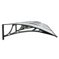 vidaXL Door Canopy Black and Transparent 157.5