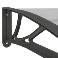 vidaXL Door Canopy Black and Transparent 157.5