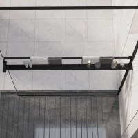 vidaXL Shower Shelf for Walk-in Shower Wall Black 46.5