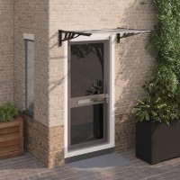 vidaXL Door Canopy Black and Transparent 48