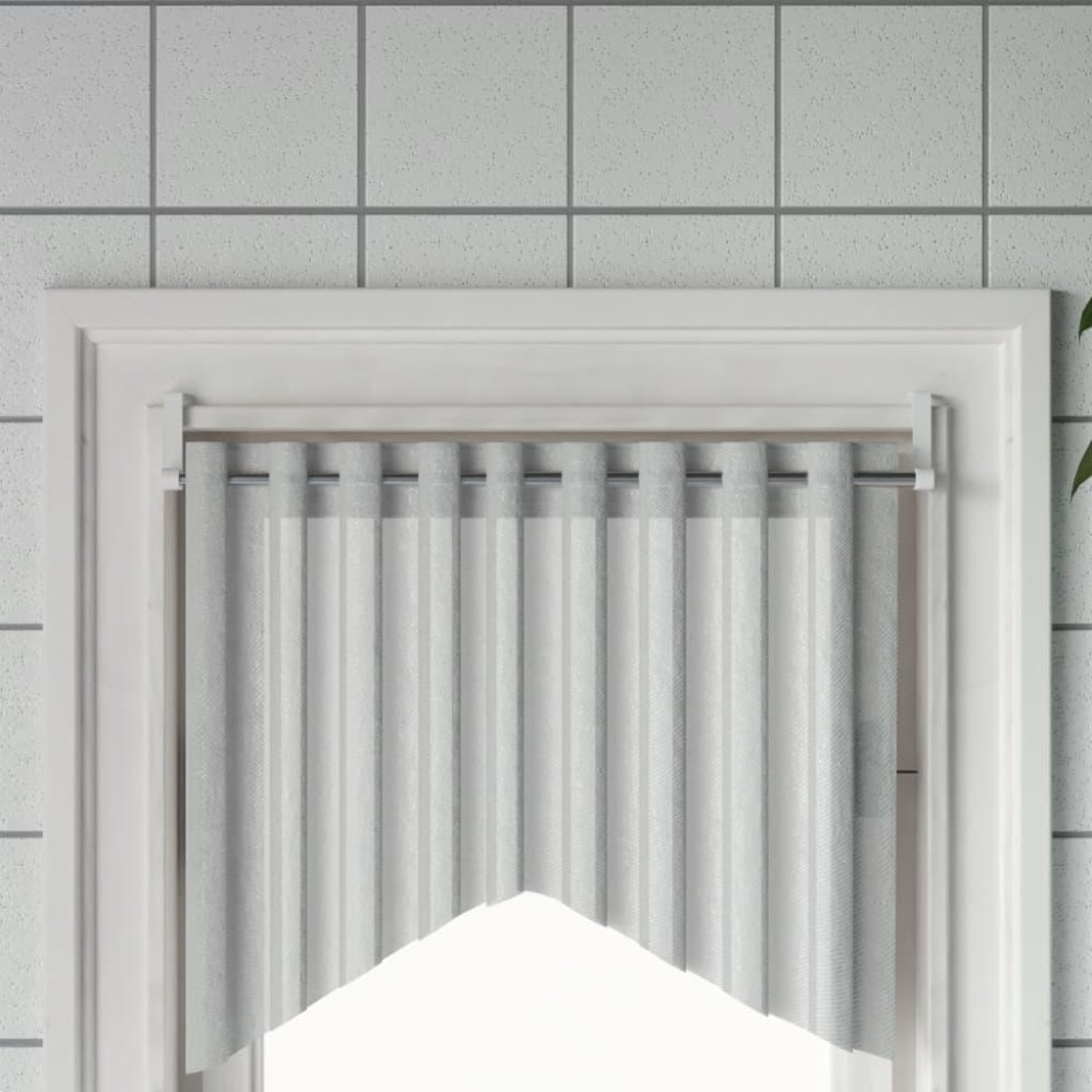 Vidaxl Curtain Rails 2 Pcs White And Silver 23.6-41.3 Aluminum