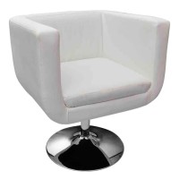 vidaXL Bar Chairs 2 pcs White Faux Leather