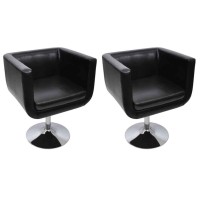 vidaXL Bar Chairs 2 pcs Artificial Leather Black