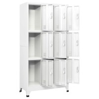 vidaXL Locker Cabinet with 9 Compartments Steel 35.4