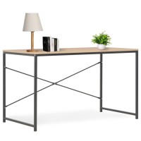 vidaXL Computer Desk Black and Oak 47.2