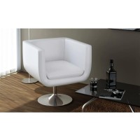 vidaXL Bar Stool White Faux Leather