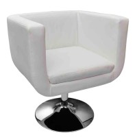 vidaXL Bar Stool White Faux Leather