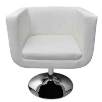 vidaXL Bar Stool White Faux Leather