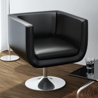 vidaXL Bar Chair Black Faux Leather