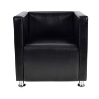 vidaXL Cube Armchair Black Faux Leather