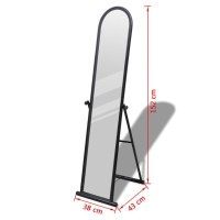 Free Standing Floor Mirror Full Length Rectangular Black