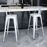 vidaXL Bar Stools 2 pcs White Steel