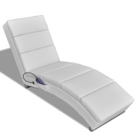 vidaXL Message Lounger White Faux Leather