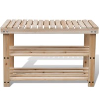 vidaXL 2-in-1 Shoe Rack with Bench Top Solid Fir Wood