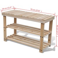 vidaXL 2-in-1 Shoe Rack with Bench Top Solid Fir Wood